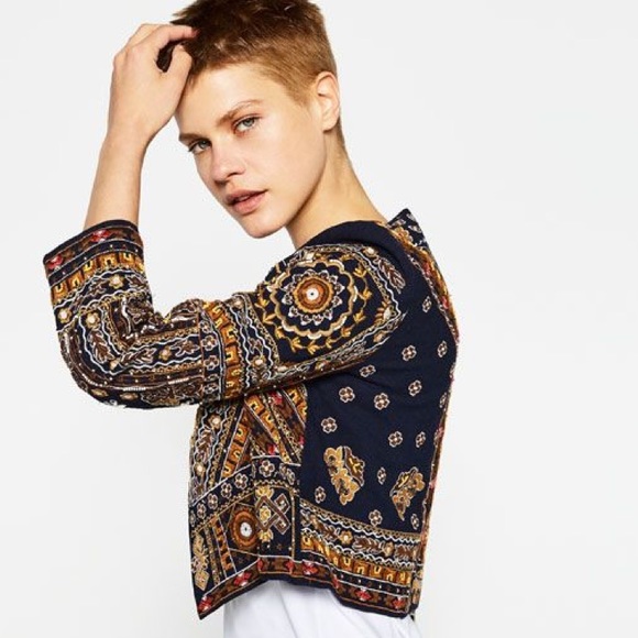 Zara Beaded Embroidered Jacket - Picture 2 of 13